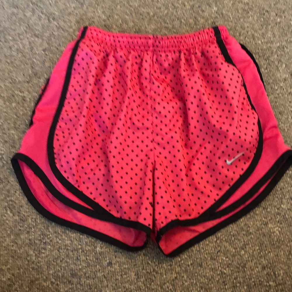 Pink and black polka dot xs Nike shorts!